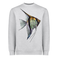 Heather Grey Angelfish Heavyweight Sweatshirt - LillyAllenDesigns