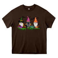 Chocolate Brown happy halloween gnome pumpkin Heavy Core Tee - RanaPortraitStore
