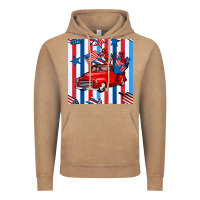 Vintage Coffee 4th of july seamless pattern truck Vintage Hoodie - BundleAndBundleShop