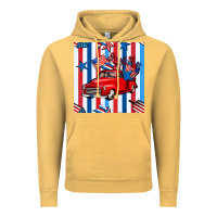 Vintage Mustard 4th of july seamless pattern truck Vintage Hoodie - BundleAndBundleShop