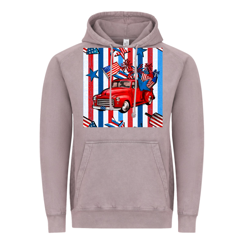 4th Of July Seamless Pattern Truck Vintage Hoodie by BundleAndBundleShop | Teevron