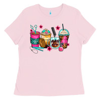 Bubblegum Pink hairstylist coffee cups Ladies Tee - Zillion Design Studio