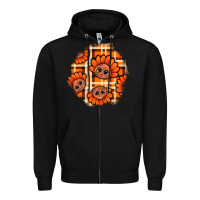 Black Thanksgiving Turkey With Tartan Patch Zipper Hoodie - BundleAndBundleShop