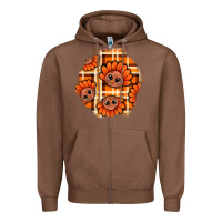 Chestnut Thanksgiving Turkey With Tartan Patch Zipper Hoodie - BundleAndBundleShop