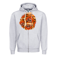 Heather Grey Thanksgiving Turkey With Tartan Patch Zipper Hoodie - BundleAndBundleShop