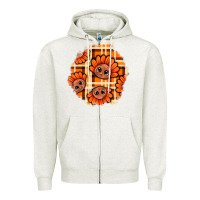 Oatmeal Heather Thanksgiving Turkey With Tartan Patch Zipper Hoodie - BundleAndBundleShop