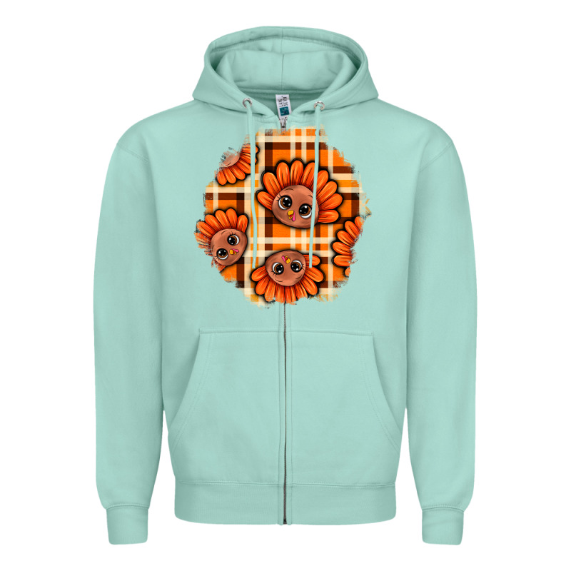 Thanksgiving Turkey With Tartan Patch Zipper Hoodie by BundleAndBundleShop | Teevron