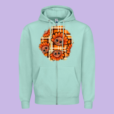 Thanksgiving Turkey With Tartan Patch Zipper Hoodie Designed By Bundleandbundleshop