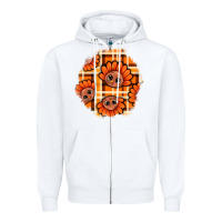 White Thanksgiving Turkey With Tartan Patch Zipper Hoodie - BundleAndBundleShop