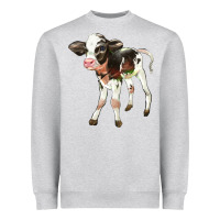 Heather Grey Holstein Calf Heavyweight Sweatshirt - LillyAllenDesigns