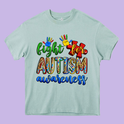 Fight For Autism Awareness Heavy Core Tee Designed By Zillion Design Studio