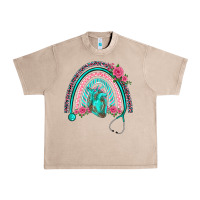 French Oak nurse life spring stethoscope heart rainbow Urban Heavy Tee - BarkalooDesign