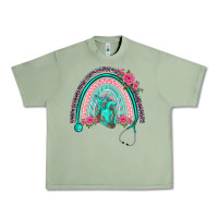 Oil Green nurse life spring stethoscope heart rainbow Urban Heavy Tee - BarkalooDesign