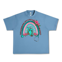 Pebble Blue nurse life spring stethoscope heart rainbow Urban Heavy Tee - BarkalooDesign