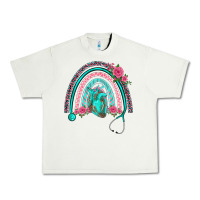Pistachio nurse life spring stethoscope heart rainbow Urban Heavy Tee - BarkalooDesign