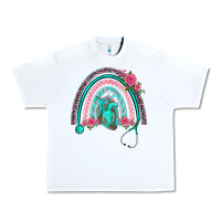 White nurse life spring stethoscope heart rainbow Urban Heavy Tee - BarkalooDesign