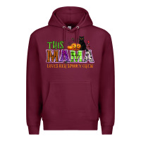 Burgundy This mama loves her spooky crew Premium Hoodie - NancyCooperArtShop