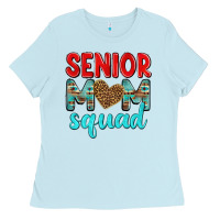 Baby Blue senior mom squad Ladies Tee - texasbilliewilder