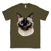Army Green siamese face Classic Tee - LillyAllenDesigns