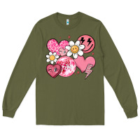 Army Green retro valentines day Long Sleeve Tee - MaliasSmallBusiness
