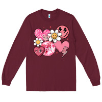 Burgundy retro valentines day Long Sleeve Tee - MaliasSmallBusiness