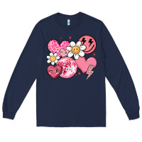Navy retro valentines day Long Sleeve Tee - MaliasSmallBusiness