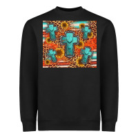 Black turquoise cross pattern Heavyweight Sweatshirt - Jasminsmagicworld
