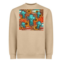 Mushroom turquoise cross pattern Heavyweight Sweatshirt - Jasminsmagicworld