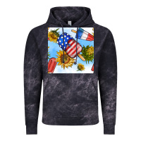 Cloud Black 4th of july sunflowers ice cream seamless pattern Vintage Hoodie - BundleAndBundleShop