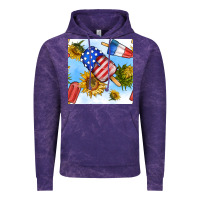 Cloud Purple 4th of july sunflowers ice cream seamless pattern Vintage Hoodie - BundleAndBundleShop