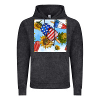 Vintage Black 4th of july sunflowers ice cream seamless pattern Vintage Hoodie - BundleAndBundleShop