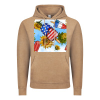 Vintage Coffee 4th of july sunflowers ice cream seamless pattern Vintage Hoodie - BundleAndBundleShop