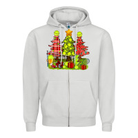 Dove Grey Christmas With Tennis Trees Zipper Hoodie - BundleAndBundleShop