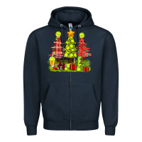 Navy Christmas With Tennis Trees Zipper Hoodie - BundleAndBundleShop