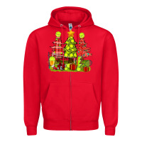 Red Christmas With Tennis Trees Zipper Hoodie - BundleAndBundleShop
