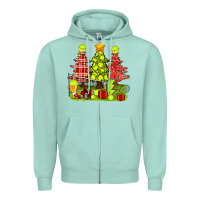 Seafoam Christmas With Tennis Trees Zipper Hoodie - BundleAndBundleShop