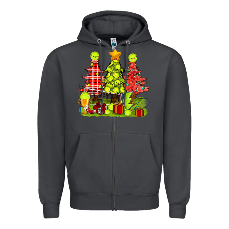 Christmas With Tennis Trees Zipper Hoodie by BundleAndBundleShop | Teevron