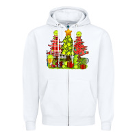 White Christmas With Tennis Trees Zipper Hoodie - BundleAndBundleShop