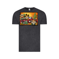Vintage Black western truck cowboy gnome background Vintage Tee - BarkalooDesign
