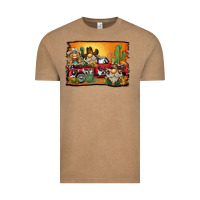 Western Truck Cowboy Gnome Background Vintage Tee | Teevron
