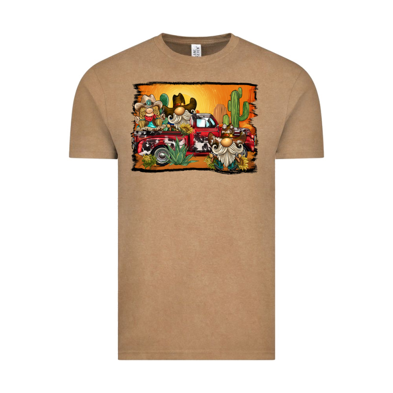 Western Truck Cowboy Gnome Background Vintage Tee by BarkalooDesign | Teevron