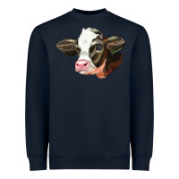 Navy holstein calf face Heavyweight Sweatshirt - LillyAllenDesigns