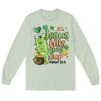 Matcha st. patricks day jesus fills my cup Long Sleeve Tee - MaliasSmallBusiness