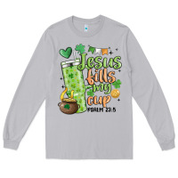 Moon Dust st. patricks day jesus fills my cup Long Sleeve Tee - MaliasSmallBusiness