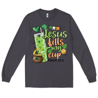 Smoke st. patricks day jesus fills my cup Long Sleeve Tee - MaliasSmallBusiness