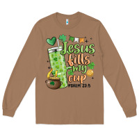 Toasted Coconut st. patricks day jesus fills my cup Long Sleeve Tee - MaliasSmallBusiness