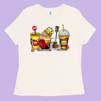 Bus Driver Coffee Cups Ladies Tee Designed By Zillion Design Studio