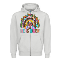 Dove Grey He Is Risen Rainbow Zipper Hoodie - BundleAndBundleShop