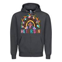 Smoke He Is Risen Rainbow Zipper Hoodie - BundleAndBundleShop
