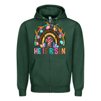 Sports Green He Is Risen Rainbow Zipper Hoodie - BundleAndBundleShop